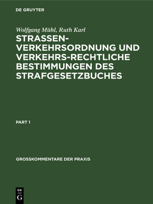 cover image of Strassenverkehrsordnung und verkehrsrechtliche Bestimmungen des Strafgesetzbuches